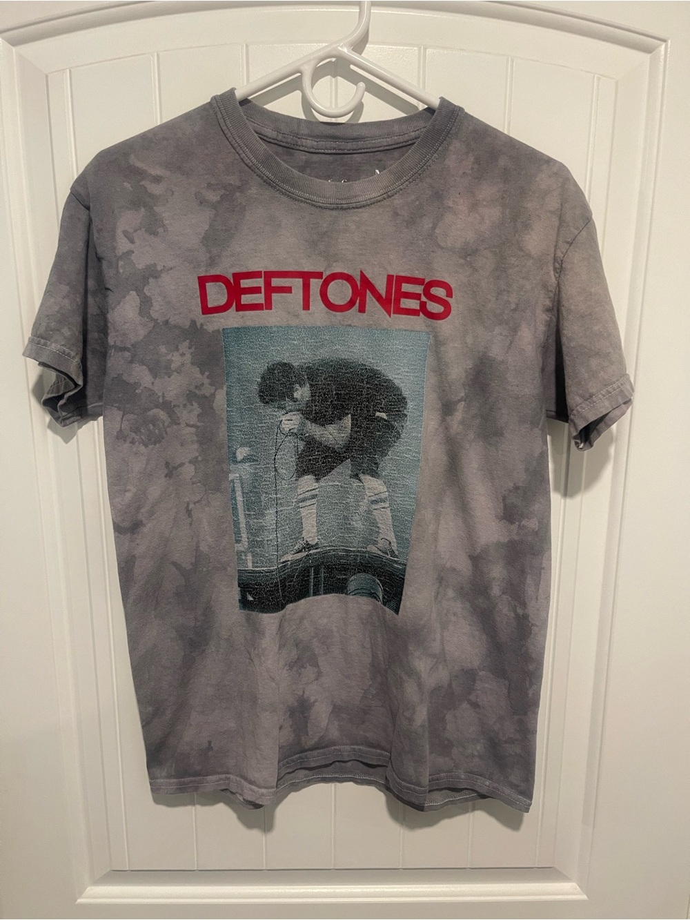 Deftones Chino Moreno Washed Distressed Graphic Band Tee Medium